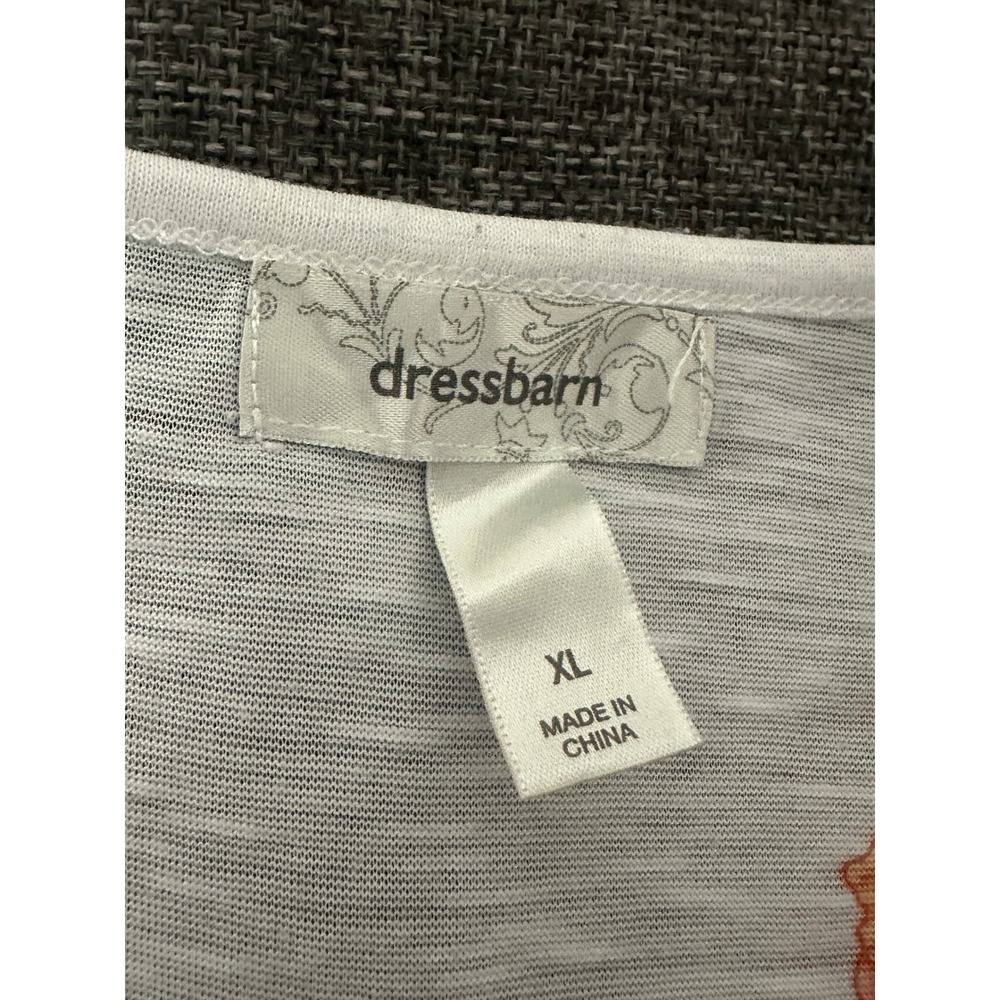 Dressbarn Women's XL Tank Top Floral Print White Sleeveless Casual - Picture 3 of 5